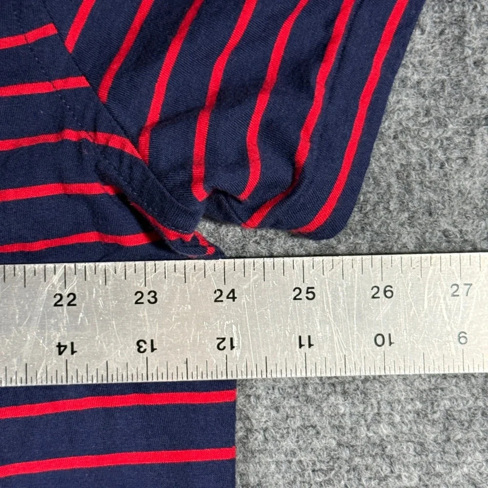 Polo‎ Ralph Lauren Mens XL Striped Short Sleeve Button Down Polo Shirt Navy Red